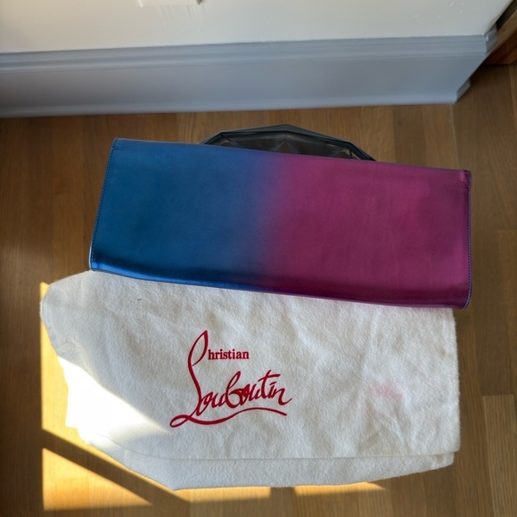 Christian Louboutin Pigalle Patent Degrade Clutch Bag, Blue/Fuchsia - Picture 5 of 9